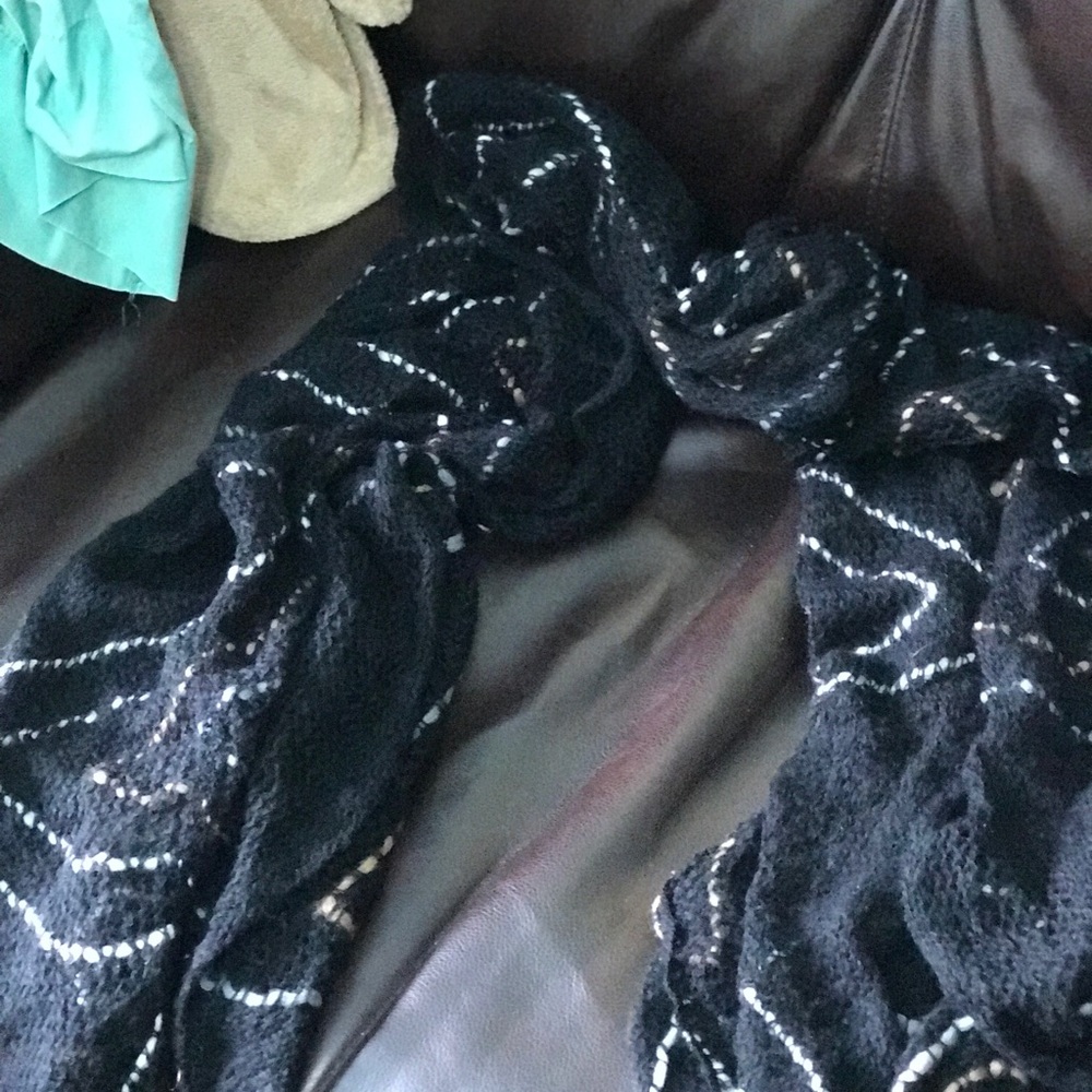 Black, knit scarf